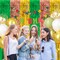 Hawaiian Party Decorations, 2 Packs Foil Fringe Curtains Streamers Green Yellow Rose Gold for Summer Tropical Beach Luau Themed Birthday Baby Shower Party Photo Booth Props Backdrop (3.3ft X 6.6ft)
